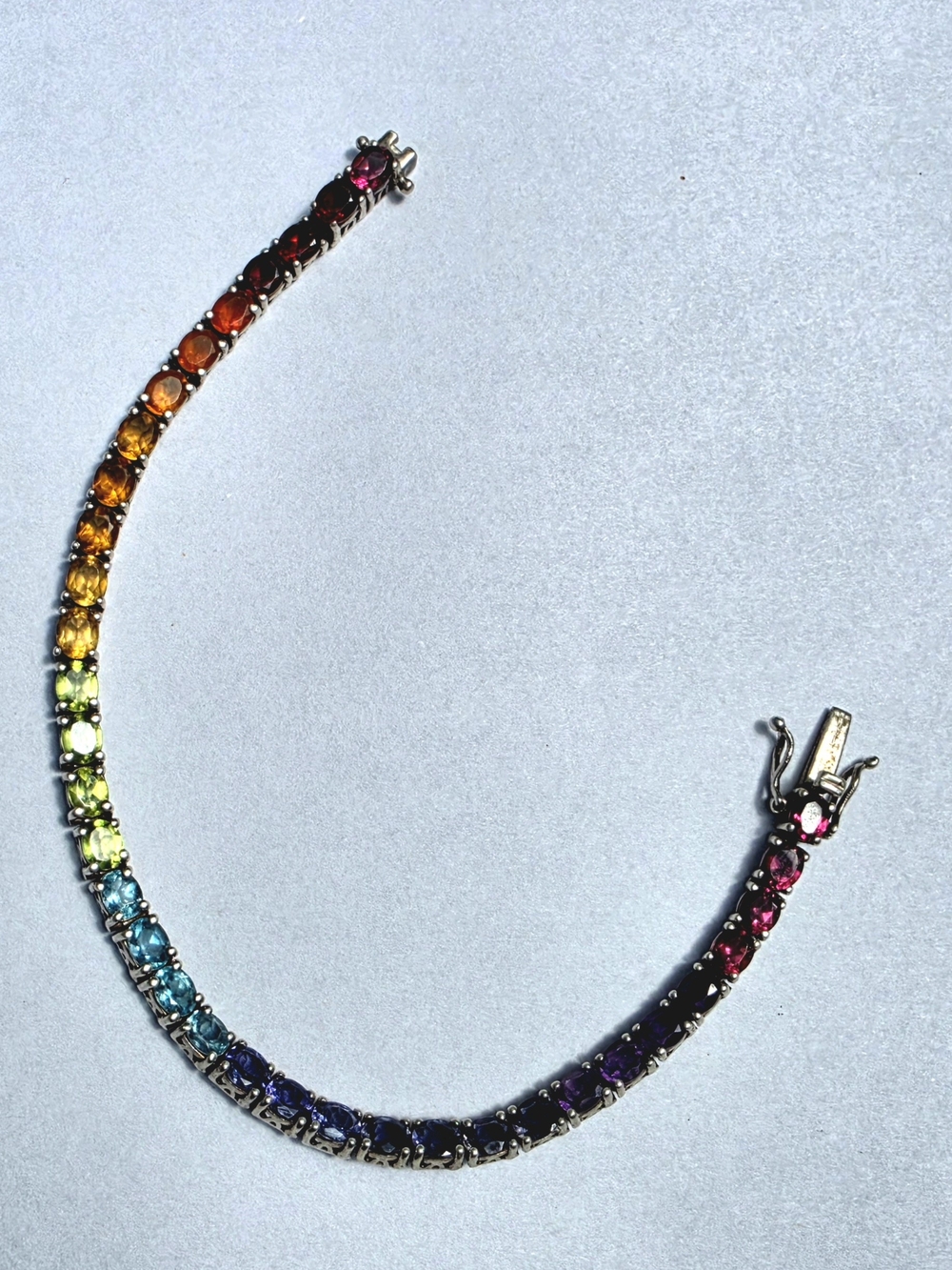 Multicolor Rainbow Crystal Tennis Bracelet - Women